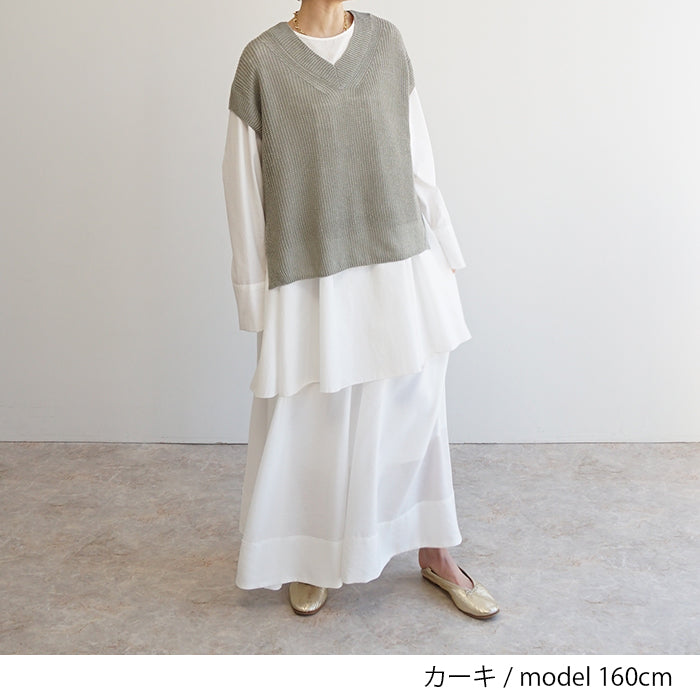 麻ざっくりVベスト