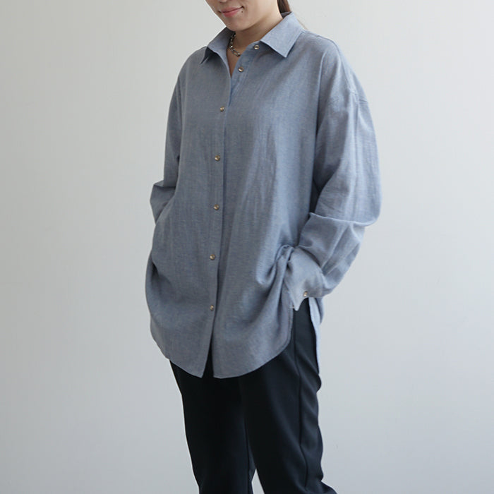 綿麻ダンガリーシャツ