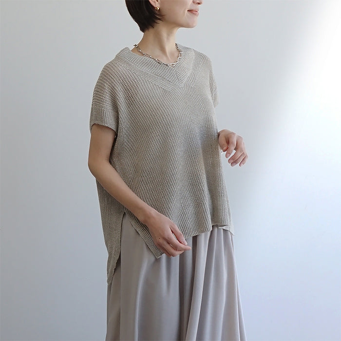 麻ざっくりVベスト
