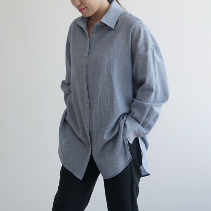 綿麻ダンガリーシャツ
