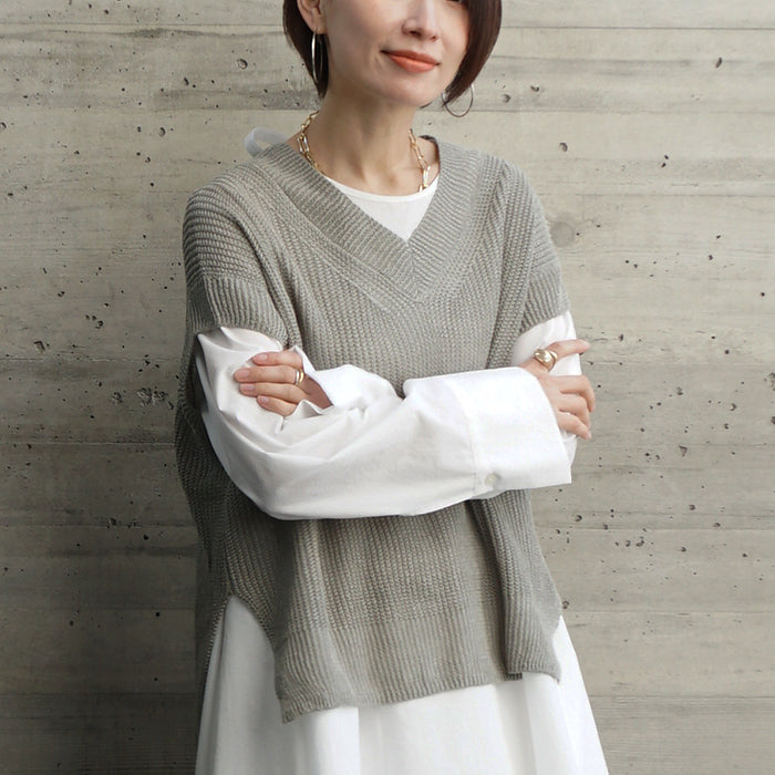 麻ざっくりVベスト