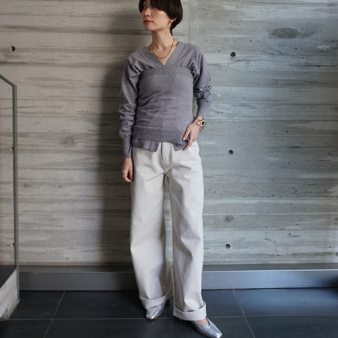 ワイドデニムパンツ