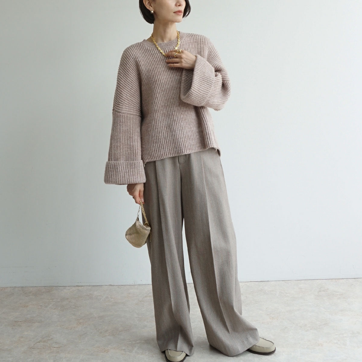 前スリットバルキーニット SALE価格