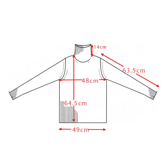 袖くしゅタートルニット　